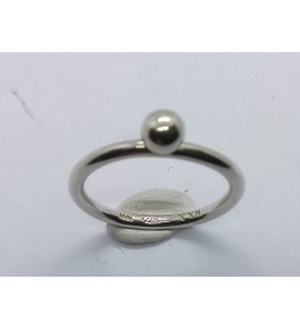 Zilver aanschuifring met bol  mt. 15½ - 3019828