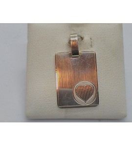 Zilver graveerplaat 14x19 mm met hart - 49713