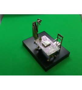 Zilver & hout miniatuur rechtsgeleerde - 27824