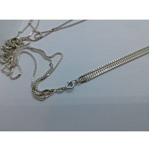 Zilver chanel collier 3-rij 90cm - 1814