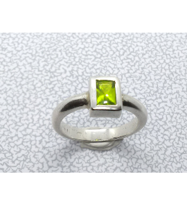 Zilver dames ring met zirkonia rechthoek mt. 17¥ - 41428