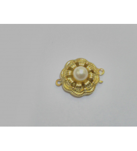 Zilver verguld sluiting met imt. parel 1-rij - 45856