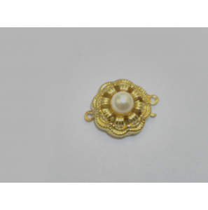 Zilver verguld sluiting met imt. parel 1-rij - 45856