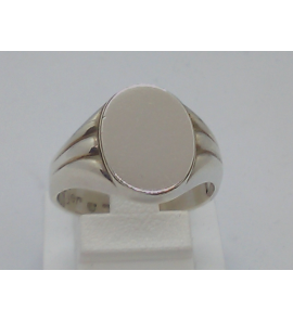 Zilver heren ring ovaal massief mt. 20 - 1670