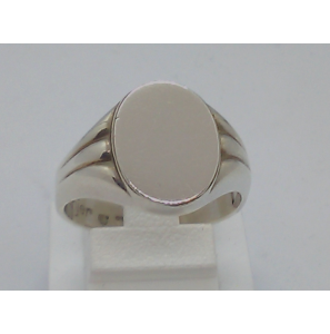 Zilver heren ring ovaal massief mt. 20 - 1670