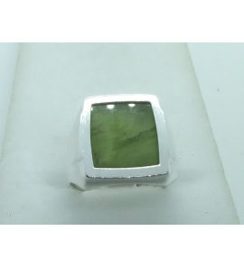 Zilver heren ring rechthoek met jade mt. 20½ - 1601