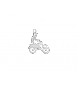 Zilver hanger/bedel Motorcrosser - 10190