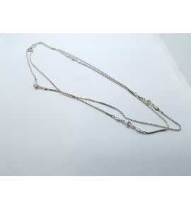 Zilver Chanel collier  met 4 tussenstukjes 80 cm - 1820