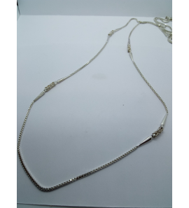 Zilver Chanel collier venetiaans met 4 tussenstukken 90 cm - 1825