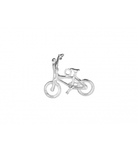 Zilver hanger/bedel cross-fiets - 25366