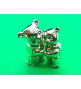 Zilver miniatuur Beren paar 25 x 38 mm - 27819