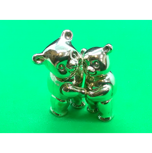 Zilver miniatuur Beren paar 25 x 38 mm - 27819