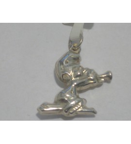 Zilver hanger/bedel muziek-smurf - 40388