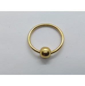 Goud 18k piercing rond klem 17 mm bol 5 mm - 32620