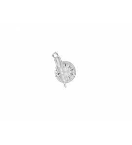 Zilver hanger/bedel dartbord+pijl - 51726