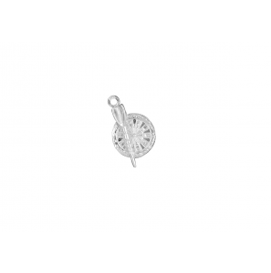Zilver hanger/bedel dartbord+pijl - 51726