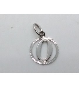 Zilver letterhanger in rand 12.5 mm O - 16429