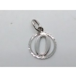 Zilver letterhanger in rand 12.5 mm O - 16429