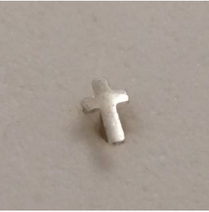 Zilver neusknopje staaf kruisje - 39480