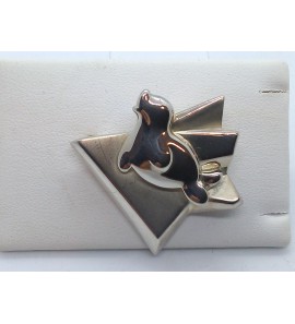 Zilver broche met zeehond - 8956