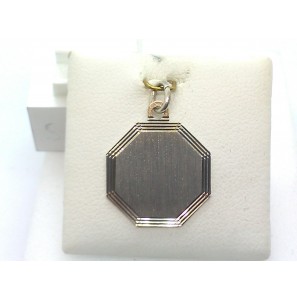 Zilver graveerplaat 8-kant 16 mm - 26778