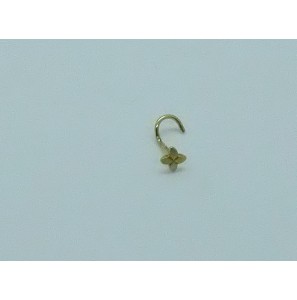 Goud 18k neusknop met haakje "bloem" - 1000160