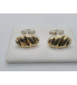 Zilver manchetknopen + verguld - 26681