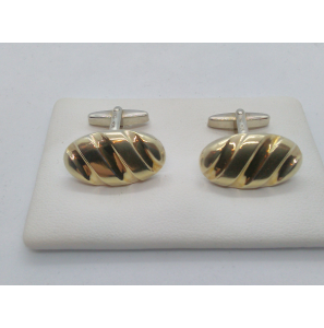 Zilver manchetknopen + verguld - 26681