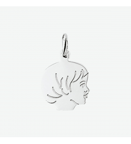 Zilver kinderkopje gladhaar 20 mm meisje - 3014894