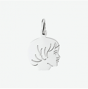 Zilver kinderkopje gladhaar 20 mm meisje - 3014894