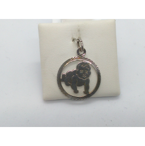 Zilver baby in rand 19 mm met twee armen - 3003783