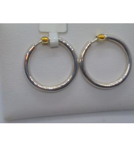 Zilver klap-creool rond 20x2 mm. - 3004868