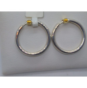 Zilver klap-creool rond 20x2 mm. - 3004868