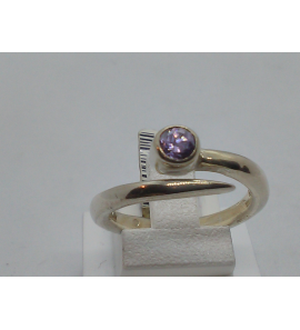 Zilver dames ring met kleur zirkonia paars - 3005116