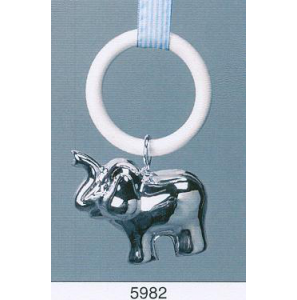 Verzilverde rammelaar Olifant - 3004638