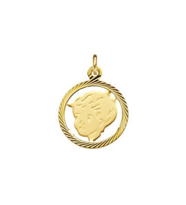 Goud kinderkopje piekhaar in rand 19 mm jongen - 3005659