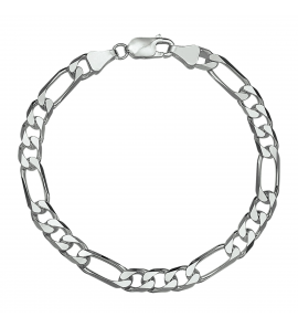 Zilver armband figaro 6.0 mm 21 cm. - 3009046
