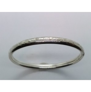 Zilver slavenband dop 5.5 mm ovaal 60 mm gravure - 3009001