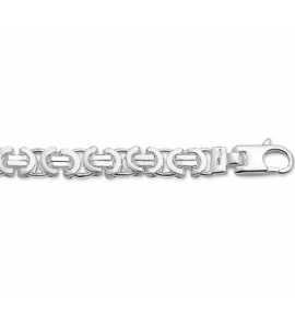 Zilver armband koningsschakel plat 8.5 mm 21 cm - 3009012