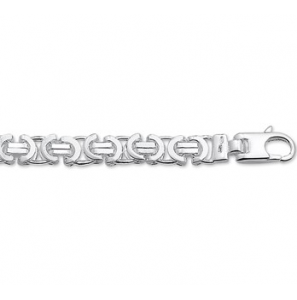 Zilver armband koningsschakel plat 8.5 mm 21 cm - 3009012