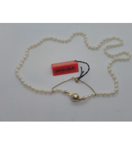 Namida collier 3.5 mm wit 42 cm fant. sluiting verg. kl.stenen - 3011924