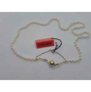 Namida collier 3.5 mm wit 42 cm fant. sluiting verg. kl.stenen - 3011924