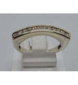 Zilver damesring gebogen met zirkonia - 3011779