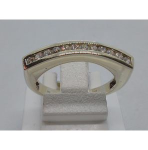 Zilver damesring gebogen met zirkonia - 3011779
