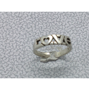 Zilver teenring "Love" - 3013415