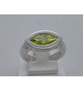 Zilver dames ring met zirkonia  piridot kleur - 3065083