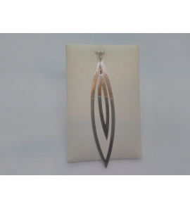 Zilver hanger spitsovaal 2 x inelkaar glans - 3015680