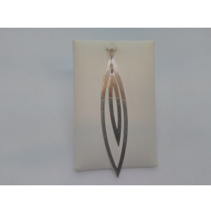 Zilver hanger spitsovaal 2 x inelkaar glans - 3015680
