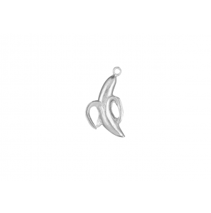 Zilver hanger/bedel banaan plat - 3060160