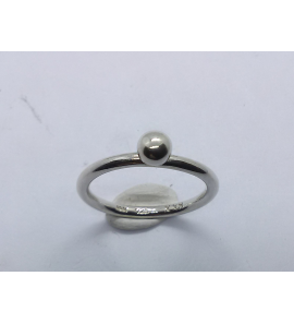 Zilver aanschuifring met bol  mt. 17 - 3019830